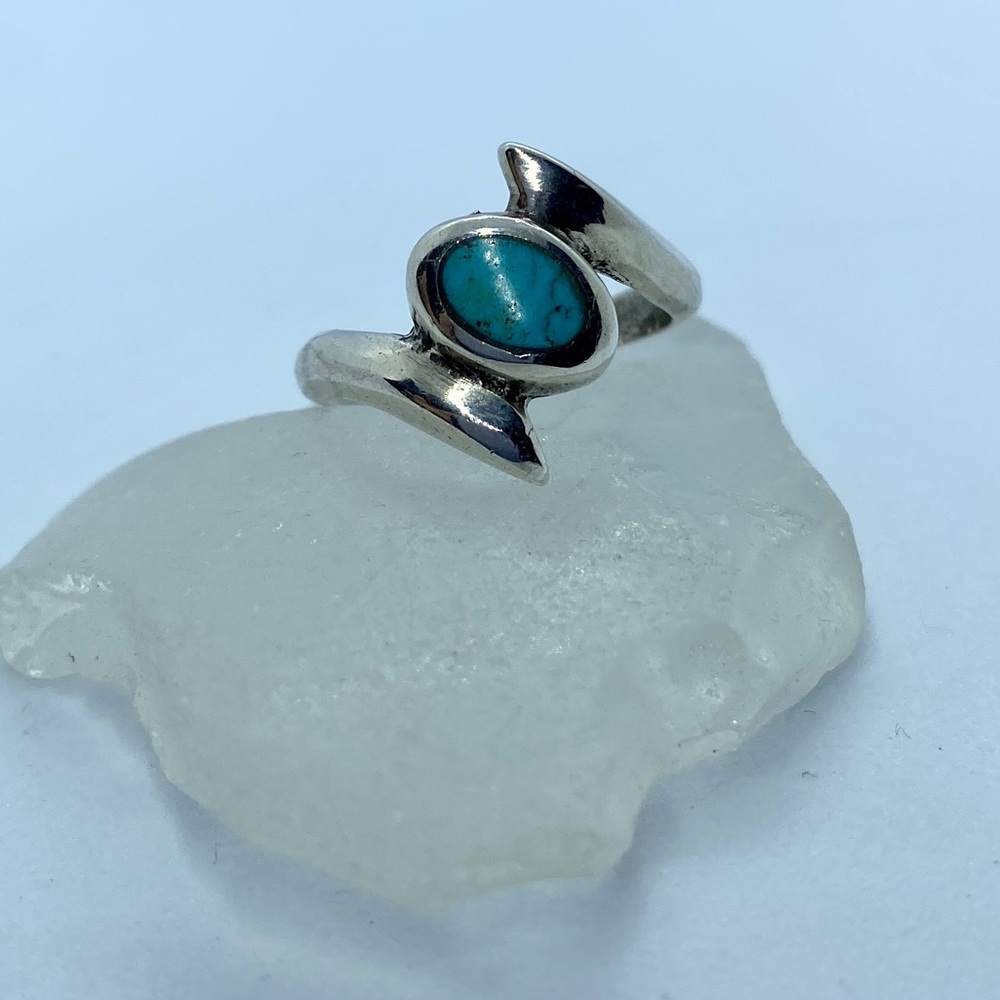 Turquoise Sterling Silver Ring 7.5 925